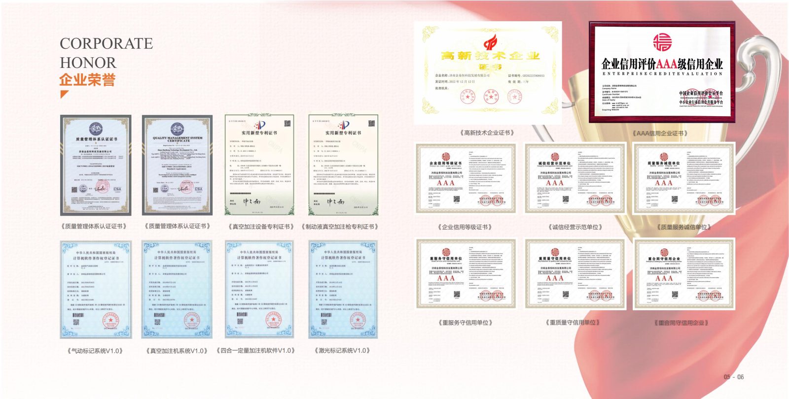金易恒企业荣誉与资质证书